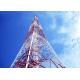 Telecom 40 Meter Wireless Cell Tower , 4 Angle Steel Iron Self Supporting Lattice Tower