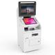 Bank video teller machine kiosk for card dispense money deposit withdraw transfer service