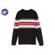 Contrast Color Stripes Men'S Knit Pullover Sweater Anti - Shrink Young Boy Apparel