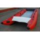 Red Hand Crafted High Speed Inflatable Boats Racing Catamaran Boat With 450cm Length