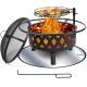 Outdoor Stainless Steel Fire Pit BBQ Grill Mesh Spark Screen Over Log Grate
