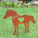 Horse Shape Cutting Garden Metal Ornaments High Durability Rust Resistant