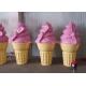 Pink Color Shop Display Christmas Decorations Fiberglass Ice Cream Cone Height 160cm