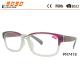 Lady's Classic culling transparent rectangle reading glasses with PC frame ,plastic hinge