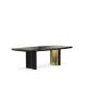 Contemporary Polished Brass Stainless Steel Black lacquer Wood Frame Dining Table