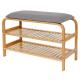 Eco Friendly Bamboo Shoe Rack Furniture Entryway Shoe Storage Bench With Cushion