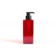 Beautiful Red Cosmetic PET Bottle / Reused Empty Square Cosmetic Bottles