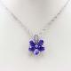 Women Jewelry  Purple Cubic Zircon Flower Pendant Necklace  (PSJ0223)