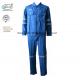 Cotton Blue Fireproof Boiler Suit With Reflective Trim Anti Static 240gsm