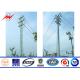 36KV ASTM A 123 Galvanized Electrical Steel Transmission Line Poles with Cross