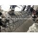 Galvanized Mobile Security Barrier Concertina Double Circles Razor Wire Fence