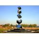 Polished Large Garden Sculptures Metal , Cube Tower Stainless Steel Art