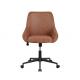 Easy Cleaning Leather Brown PU Office Desk Chair Upholstered With Padded Seat