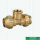 Aluminum PE Pipe CZ132 Brass Compression Fittings With SS Sleeve