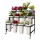 Factory Customized Color Size 3-Layer Stepped Plastic Square Bucket Florist Shelves Flower Stand Flower Shop Display Stand