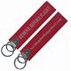 Red Black Fashion Personalized Fabric Keychains Lightweight Portable