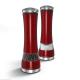 Electronic salt & pepper stainless steel mill set red