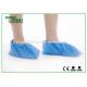 Blue Disposable CPE Shoe Cover for Industry , Waterproof Disposable Footwear