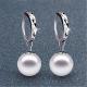 Vintage Pearl Platinum Plated Custom Hoop Earrings Geometric For Women