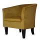 Yellow Velvet Tub Arm Chair Modern Plush For Office Living Room