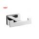 Zinc Wall Mounted Bathroom Accessories Double Robe Hook polished chrome clssical rectangle design OEM ODM