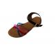 Women TPR Outsole PVC Cross Strap Flat Summer Sandal