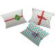Gold Kraft Christmas Pillow Boxes Paper Folding Jewelry Packaging Ribbon Tag Attachment