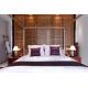 Customized Modern Hotel Bedroom Furniture / Bedroom Suites Solid Wood Material