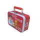 Portable Red Color Metal Medicine Kit Box Handle Design With Paper Layer