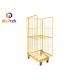 Collapsible Wire Mesh Zinc Coated Roller Cage Trolley With Wheels