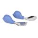 Durable Blue Silicone Fork And Spoon Cold Resistant Non Toxic