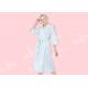 Beautiful 3 4 Sleeve Nightdress , Womens Night Robes With Lace Placket 5CM Waist Tie