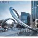 Outdoor Square Large Geometric Circular Fountain Stainless Steel Sculpture