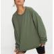 100% Plain Cotton Sweatshirts Casual Autumn Plain Crew Neck Pullover Sweatshirt