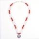 Women Strawberry Quartz 5mm White Freshwater Pearl Necklace