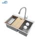 SUS201 304 Stainless Steel Kitchen Sinks Double Bowl Handmade House Kitchen Sinks With Cutting Board