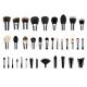 Professional  Private Label Makeup Brushes With Silver Copper Ferrule 35 pcs