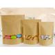 Flat Bottom Plastic Storage Bags With Zippers White Kraft Paper Food Grade