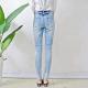 Bulk order china cheap price branded women jeans light blue fancy design ladies skinny jeans