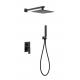 Self Clean Sus304 Black Shower Trim Kit , 8'' Rain Shower Head Set