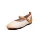 HZM043 Single Shoes Women'S Spring New Thick Heel Pointed Literary Single Shoes Retro Soft Leather Mules Leather Shoes W