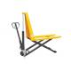 Yellow Color Scissor Lift Manual Pallet Stacker With Extra Long Front Legs 1670 Mm​​ ​Turning Radius
