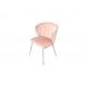 Pink 790mm Modern Leisure Chair With Chrome Metal Steel Leg