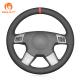 Custom Black Suede Hand Stitching Steering Wheel Cover for Vauxhall Opel Vectra C Holden Signum 2002 2003 2004 2005