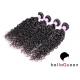 Natural Black Water Wave 6A Remy human hair wefts , Tangle And Shedding Free