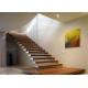 Walnut Wood Treadsmodern Floating Stairs Cable Railing Residential Usage