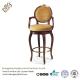 Louis XV Hotel Bar Stools Wooden Frame Round Back With Armrest