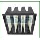 Box Type V Bank Air Filter , High Efficiency HEPA Filter Large Filtration Area