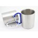 Stainless Steel Portable Travel Water Tea Coffee Mug with D-Ring Carabiner Hook as Handle for Outdoor Sports Camping
