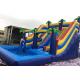 Big Tropical Jungle Inflatable Water Slide Double Lane Slide / Ladder With Pool